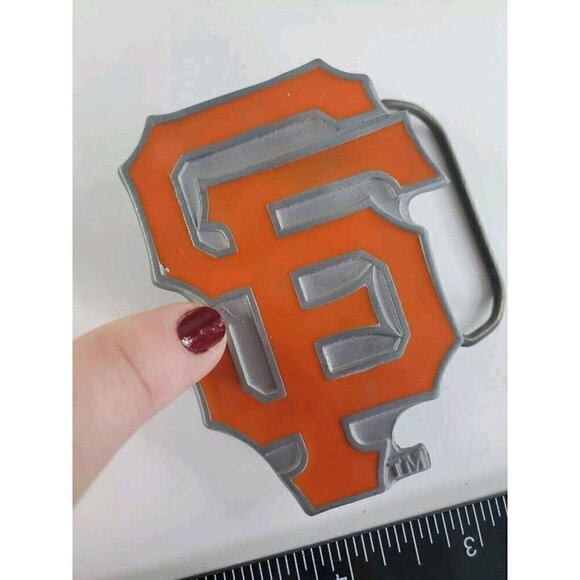 San Francisco Giants Belt Buckle SF Orange Pewter MLB New Old Stock Official '06 - Picture 6 of 7